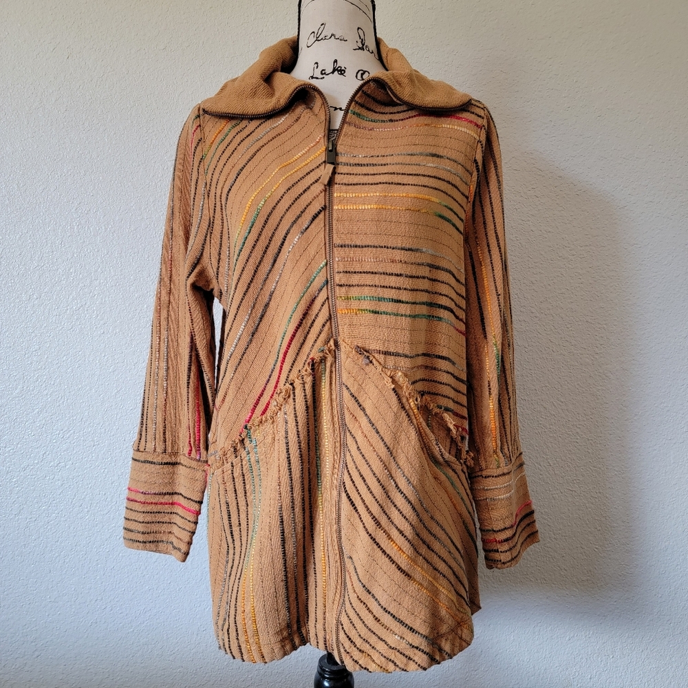Soft Surroundings Multicolor Striped Utility Jacket - Retro Look